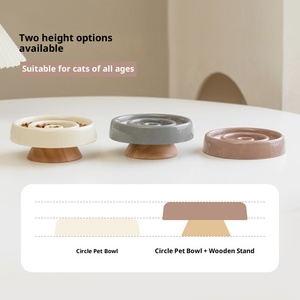 Mangkuk tempat makan anjing keramik pelat ramah lingkungan tahan air IPX5 desain bulat pelindung tulang belakang serviks anti-tersedak mangkuk lambat - Product Image 3