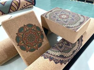 Hot Sales <b>Cork</b> Yoga <b>Block</b> Private Label Custom Logo Carving Gym Fitness Non Toxic Model CYB-200105 CN SHG - Product Image 2