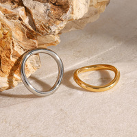 Bague ouverte en acier inoxydable doré et argenté Gaovo pour femmes, bijoux géométriques minimalistes, résistants à l'eau, hypoallergéniques