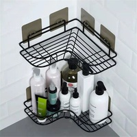 Rak Penyimpanan Handuk Dinding Kamar Mandi Modern Dua Tingkat Persegi Panjang dari Baja Tahan Karat, Tahan Air, dengan Pemasangan Tanpa Bor