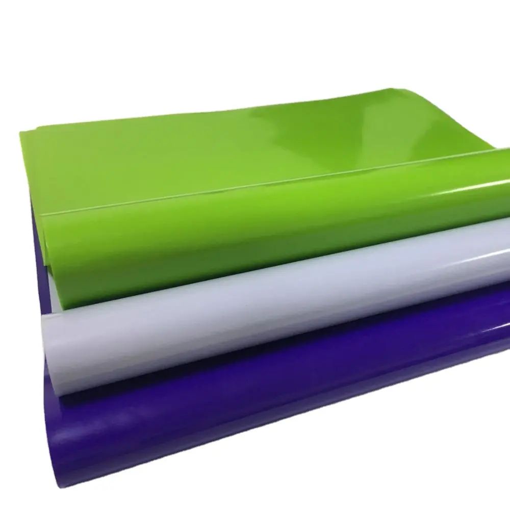 Película de Vinilo Suave de pvc, plástico, color sólido, brillante, para hacer bolsas y decoración XHT-106