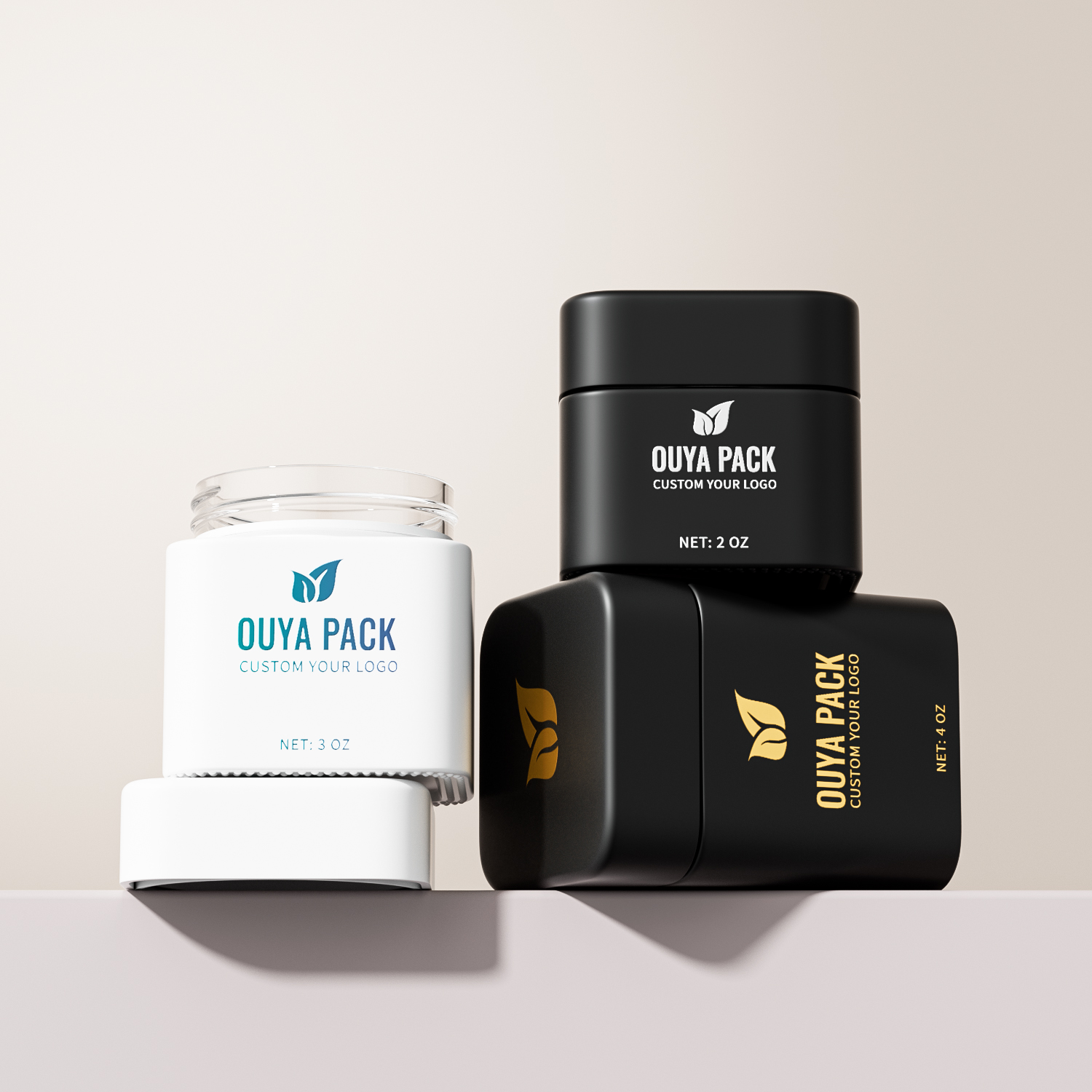 Child Resistant Thick Wall Clear CR Glass Jar 3oz Square Glass Jar Food Grade Smell Proof Container for 3.5g Flowers