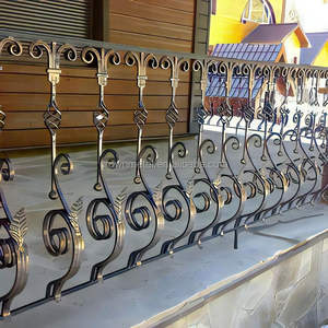 Rampe de balcon en <span class=keywords><strong>fer</strong></span> <span class=keywords><strong>forgé</strong></span> européen, forgée à la main, pour villa, cour, <span class=keywords><strong>baie</strong></span> vitrée - Product Image 2