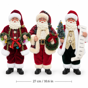 Statuetta di <span class=keywords><strong>Babbo</strong></span> <span class=keywords><strong>Natale</strong></span> da 27 cm (10,6 Pollici) per Decorazione Natalizia da Tavolo, Rosso Tartan Bordeaux, <span class=keywords><strong>Babbo</strong></span> <span class=keywords><strong>Natale</strong></span> in Piedi - Product Image 1