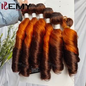 KEMY HAIR Extension Sintetica Riccioli Voluminosi, Onda Morbida, Trecce Sintetiche Crochet Ombré <span class=keywords><strong>Rame</strong></span> Zenzero per Donna - Product Image 5