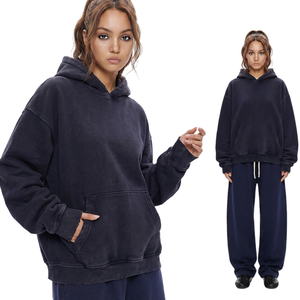 Sudadera con Capucha Personalizada con Logo Impreso, Lavado Ácido, Tejido Grueso, Hombros Caídos, Estilo Urbano, para Hombre TKAN9062 - Product Image 2