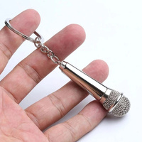 Nouveau porte-clés en métal avec Mini Microphone, chanteur, rappeur, amateur de musique, Rock N Roll