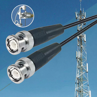 Grosir colokan laki-laki BNC RG174 RG-174 rakitan kabel koaksial RF 50ohm kabel komunikasi kuncir