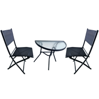 Salon Petite Table D'appoint En Verre Noir Chaise Pliante Portable Tables D'appoint En Verre