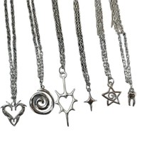 Collar de Cadena con Colgante de Aleación Chapada en Oro Estilo Gótico de Moda, Joyería Punk para Aniversario
