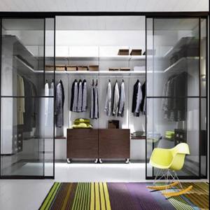 ประตูบานเลื่อนแบบมินิมอล 16 บาน สำหรับห้องครัว ห้องนั่งเล่น ห้องน้ำ ทำจากอะลูมิเนียมและกระจก สำหรับใช้ภายในอาคาร - Product Image 3