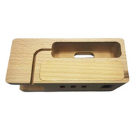 Organisateur de bureau en bois, station de charge pour téléphone, montre, écouteurs, chargeur USB de bureau à 3 ports, station de charge multifonction