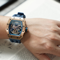Pour TSAR BOMBA saphir montre-bracelet mécanique pour hommes automatique lumineux 50M résistant à l'eau or Rose cadran analogique affichage Miyota
