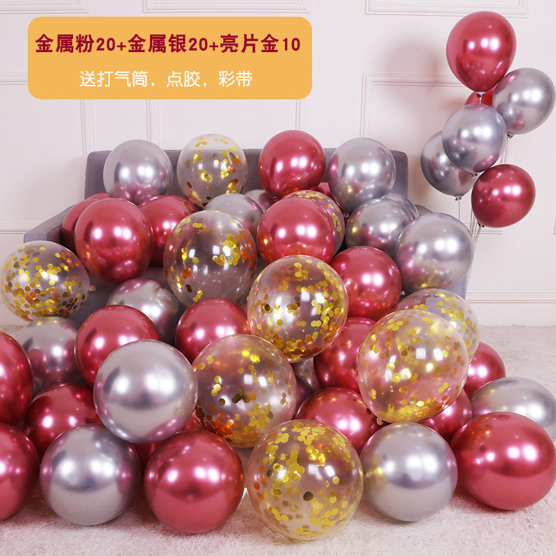 Metal red metal silver sequins gold 50