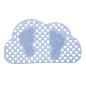 Tapis de douche antidérapant imperméable pour la maison, avec motif de traces de pas, forme originale, couleur unie - Product Image 1
