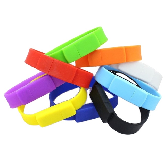 Customized Wrist Bracelet Memory Flash Driver Gift Disk 64Gb Logo Hand Made Wristband Silicone 4Gb Usb Drive with Watch Style