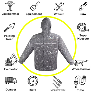 Ngoài trời Chạy Blazer Áo gió tùy chỉnh chịu nước bề mặt đi bộ đường dài áo phản quang với mui xe - Product Image 6