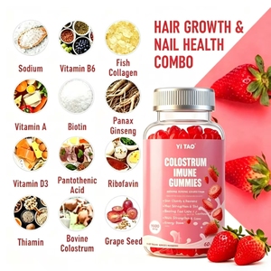 Bonbons gélifiés au colostrum de vache 1500 mg OEM ODM, soutien immunitaire, vitamines et probiotiques, zinc, vitamine C, santé intestinale - Product Image 3