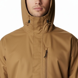 Veste coupe-vent tricotée imperméable et respirante pour homme OEM, fermeture éclair, couleurs personnalisées, logo sur le devant, automne-hiver, à capuche 2026 - Product Image 1