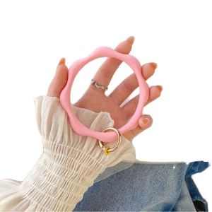 Wholesale Aesthetic Silicone Wavy <b>Phone</b> Wristlet Lanyard Keychain Strap Cute Morandi Color Mobile <b>Phone</b> Charm <b>Bulk</b> OEM/ODM - Product Image 1
