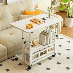2025 Hot Sale Modern White Wooden Convertible Height <strong>Adjustable</strong> <strong>Computer</strong> <strong>Desk</strong> with Mobile Wheels &amp; Laptop Stand for Students - Product Image 3