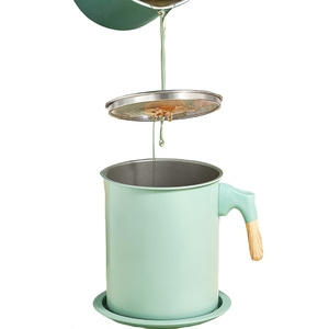 ที่กรองน้ำมัน1.7L 1.4L <span class=keywords><strong>หม้อ</strong></span>ภาชนะเก็บน้ำมันภาชนะใส่น้ำมันทำอาหารแบบเหล็กภาชนะใส่จาระบีเบคอนพร้อมตะแกรงละเอียด - Product Image 4