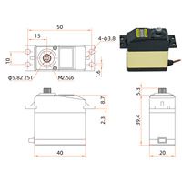 Servomoteur numérique DHV090 pour voiture télécommandée, engrenage métallique, 10,8 kg, 0,06 s, moteur sans noyau haute vitesse, pour voiture RC 1/5