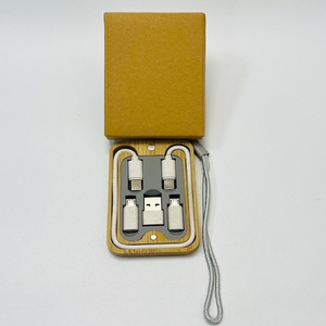 Kit Adaptador Multi USB 6 en 1 con Caja de Almacenamiento de Bambú, Kit de Cables de Carga Rápida, Convertidor USB <span class=keywords><strong>C</strong></span> a Tipo <span class=keywords><strong>C</strong></span>/Micro - Product Image 5