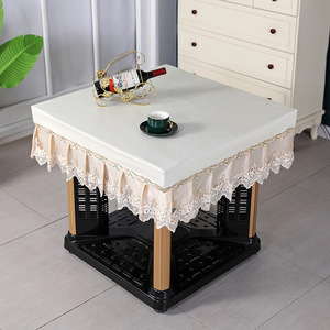 Housse de table <span class=keywords><strong>carrée</strong></span> pour foyer extérieur, table de mahjong et table à manger, anti-huile, résistante à la chaleur, imperméable, lavable, anti-poussière et antidérapante - Product Image 4