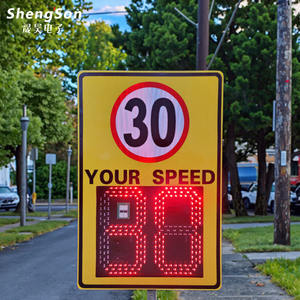 ป้ายจราจรพลังงานแสงอาทิตย์สำหรับความปลอดภัยบนท้องถนน จอ LED พร้อมเสียงเตือน ขนาด 24 นิ้ว - Product Image 5