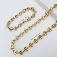Chaîne en acier inoxydable plaqué or 18 carats motif grain de café, anti-décoloration, lisse, accessoire hip-hop pour homme, en stock, vente en gros