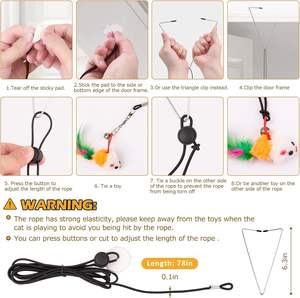 Giocattoli per gatti 2 confezioni 3 in 1 giocattolo per gatti interattivi per interni con tazza di Super aspirazione appiccicosa staccabile 10 pz piume sostitutive - Product Image 4