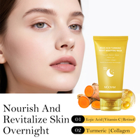 Máscara de envoltura nocturna de Ácido Kójico y cúrcuma, 80g, antiarrugas, eliminación de espinillas, nutre el cuidado de la piel, máscara de Gel suavizante con efecto Facial