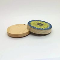 Bocaux à bougies en verre personnalisés avec couvercle en bois, motif tournesol, nouveau design de luxe, taille sur mesure, logo personnalisé, pour rangement cosmétique