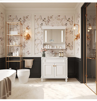 Meuble-lavabo de salle de bain de 48 pouces avec lavabo et miroir. Meubles de salle de bain, vente directe d'usine, tailles personnalisées disponibles.