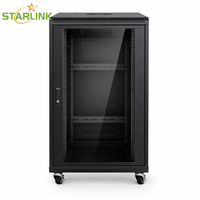 Armoire de serveur Starlink 19 pouces 20U 600*600mm avec roues, porte en verre trempé, armoire sur pied