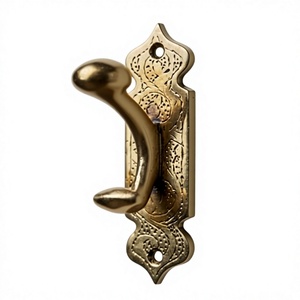 Antique Brass Wall Mount <b>Hook</b> With Floral Pattern Hardware Items Classic Style Royal Home <b>Decoration</b> Luxury <b>Coat</b> <b>Hooks</b> Handmade - Product Image 1