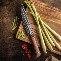 Couteau à découper Grandsharp Kitchen de 8 pouces en acier Damas pour la découpe de viande, avec manche en bois de rose d'Afrique