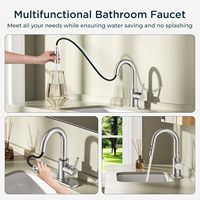 Robinet monocommande moderne en or brossé avec cartouche céramique, en acier inoxydable, à poser sur comptoir, monotrou, garantie 3 ans