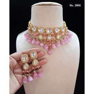 Women's Gold Plated Bollywood Ethnic Style Wedding Engagement <b>Pearl</b> Mala Necklace <b>Sets</b> - Product Image 3