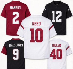 Maillot de football des Texas A&M Aggies # 2 Manziel # 10 Reed # 12 # 9 Seals-Jones # Collection de maillots de football américain cousus pour hommes Miller 40 - Product Image 1