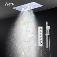 Ensemble de douche à effet pluie avec haut-parleur musical 24*12 pouces en acier inoxydable