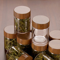 Coffret Cadeau Thé Personnalisé avec Couvercle en Bois (Bambou) et Bouteilles en Verre Borosilicate de Haute Qualité (6g Thé, 20g Dendrobium)