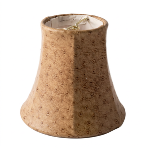 Abat-jour en tissu texturé marron rétro en forme de sablier, style à clipser, abat-jour décoratif pour lustre vintage, applique murale - Product Image 1