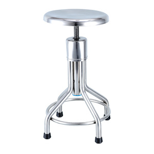 Stainless Steel <b>Height</b> <b>Adjustable</b> Round <b>Stool</b> 290mm Seat Diameter Rotatable Bar Chair For Workshop Laboratory Use - Product Image 3