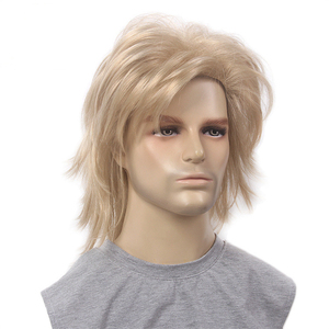 ชุดวิกผมผู้ชายแบบเต็มหัวสุดหล่อใหม่วิกผมผู้ชายย้อนยุคมีขนนุ่มปุกปุยผมหน้าม้า - Product Image 4