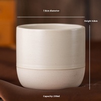 Tasse à café en argile céramique 90ml 150ml 220ml tasse à café à boire avec logo personnalisé tasses à thé en céramique beige mat sans poignée vente en gros