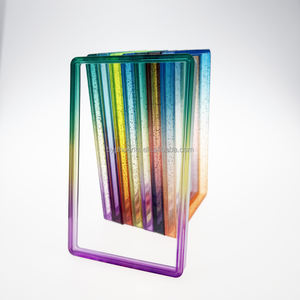 แผ่นแผงด้านหลังสีไล่ระดับสีแผ่นป้องกันแผ่นเทมเปอร์ TPU แผ่นป้องกันกันชนพร้อมแผ่นอะคริลิคใสสำหรับแผ่นพื้น PSA - Product Image 5