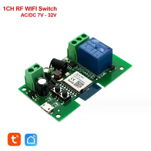 Tuya Single Channel 1CH 2CH 4CH Intelligent WIFI+RF Switch Module Inching Self Locking Module Alexa Voice Control