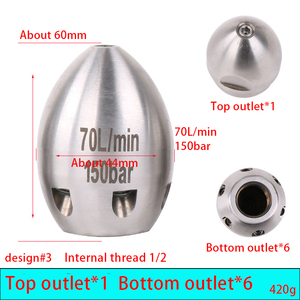 Ugello per Pulizia Fognature ad Alta Pressione, Filettatura da 1/2 Pollice, Ugello in Acciaio Inox per Lavaggio Scarichi - Product Image 6